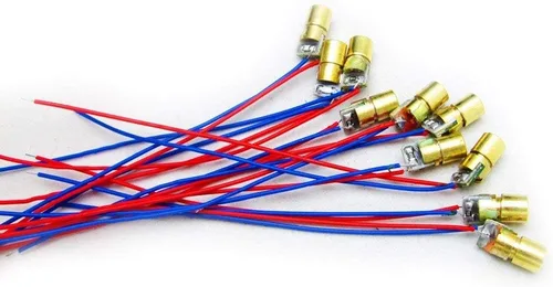 Vista 3 de HiLetgo 10 unids 5V 650nm 5mW Punto Rojo Cabeza Láser Diodo Láser Tubo Láser Rojo con Conductores Cabeza Diámetro Exterior 0.236 in
