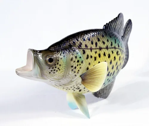 Vista 3 de LX Pintado a mano estatua de Crappie Juego Fish Replica 15" Pequeño Punto
