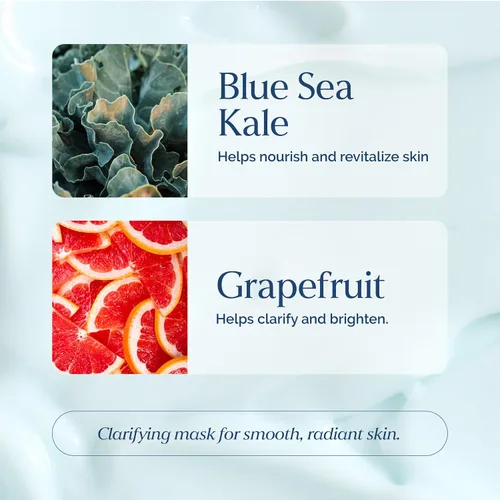 Vista 3 de Mascarilla exfoliante de poros profundos con pomelo azul de col rizada – para puntos negros, eliminación de piel muerta, aclaración e hidratación