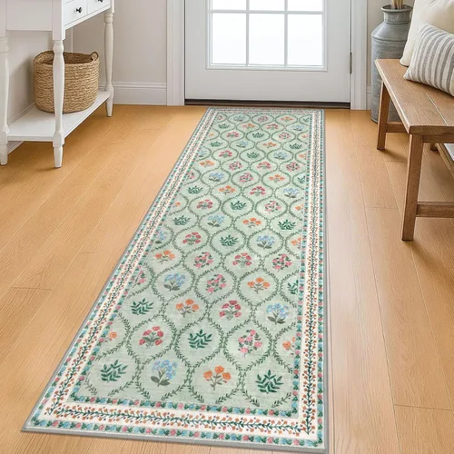 Vista 102 de KILOCOCO Alfombra marroquí pequeña, de 2 x 3 pies, color negro/dorado, súper suave, lavable, para interiores, vintage, lavable, antideslizante