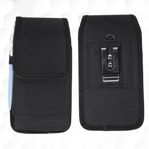 Vista 10 de Wireless City Funda horizontal de nailon resistente para teléfono con clip y bucle para cinturón, compatible con iPhone 13 Mini, 12 Mini, SE, XS, X