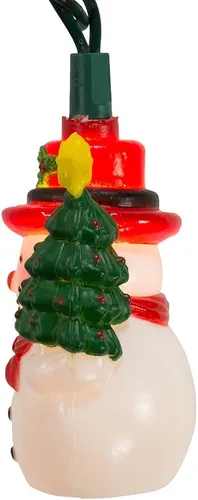 Vista 3 de Juego de luces Kurt Adler con diseños de muñecos de nieve con árboles de Navidad, 10 luces UL
