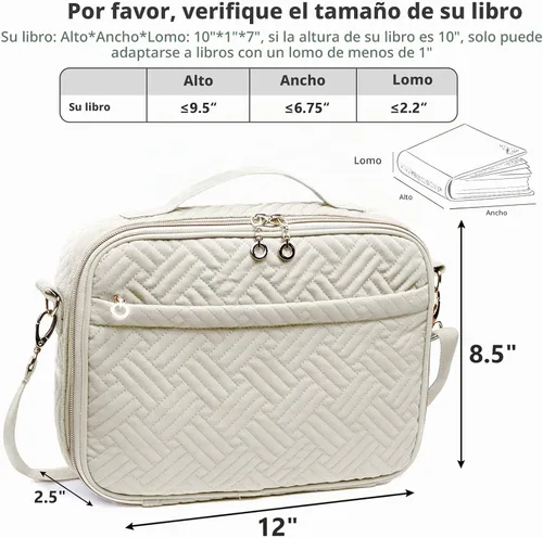 Vista 5 de Funda para la Biblia para mujer, estuche grande para la Biblia con asas