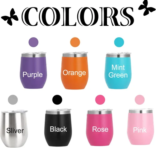 Vista 2 de Vasos de vino personalizados con nombres y fotos con tapa para mujeres, juego de vasos de vino aislados personalizados de acero inoxidable, regalos