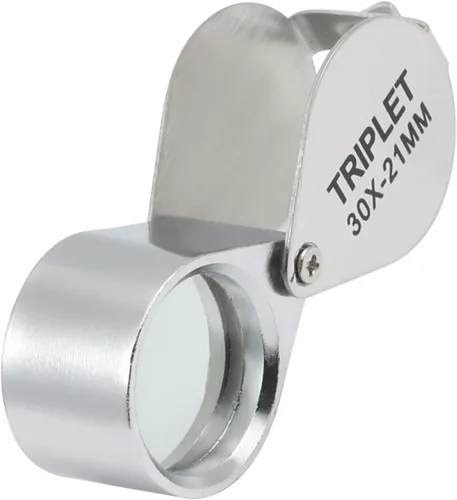 Vista 16 de Othmro Lupa 10X diámetro de lente 0.827 in silbato forma plegable joyería lupa lupa plata