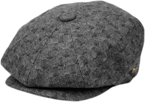 Vista 14 de Sombrero clásico de 8 paneles de mezcla de lana Newsboy Snap Brim Collection para hombre