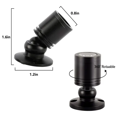 Vista 5 de Mini focos LED regulables de 12V para exhibición – Luz diurna de 1.5W 6500K, focos pequeños para exhibiciones con regulador de intensidad, negro