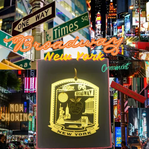 Vista 3 de Gran Manzana Nueva York Adorno de Navidad Broadway Times Square Ball Wall Street