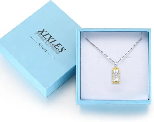 Vista 7 de Bala, reloj de arena, cilindro, collar de urna de plata de ley 925, colgante de recuerdo de cremación, joyería de bautismo para hombres y mujeres
