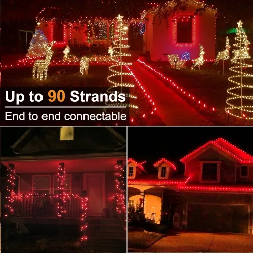 Vista 2 de Brizled - Luces de Navidad C9 para decoraciones navideñas al aire libre Rojo