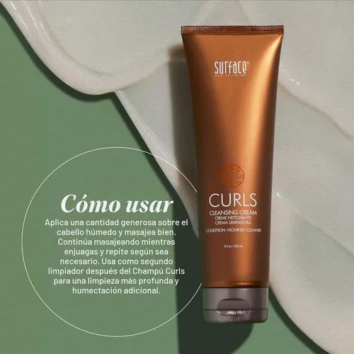 Vista 5 de SURFACE Crema limpiadora para rizos de cabello – define, añade brillo y proporciona longevidad de estilo sin encrespamiento – 6 onzas líquidas