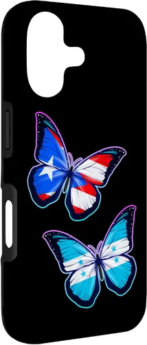 Vista 3 de Honduras Puerto Rico bicultural Roots. Butterfly Version Case for iPhone 17