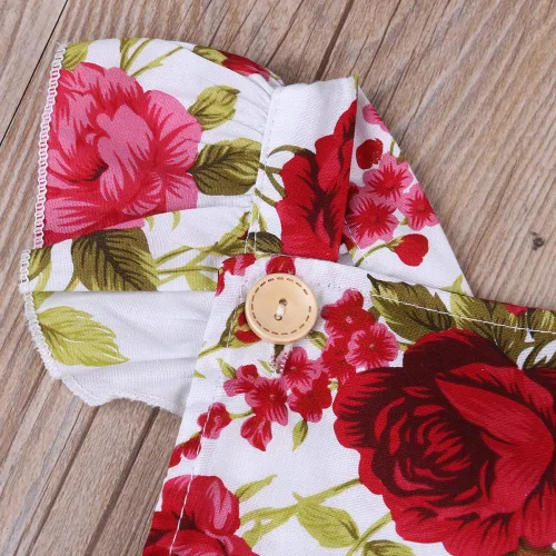 Vista 3 de 2 piezas de ropa para bebé recién nacido, overol a rayas, traje de diadema para niñas de 0 a 24 meses