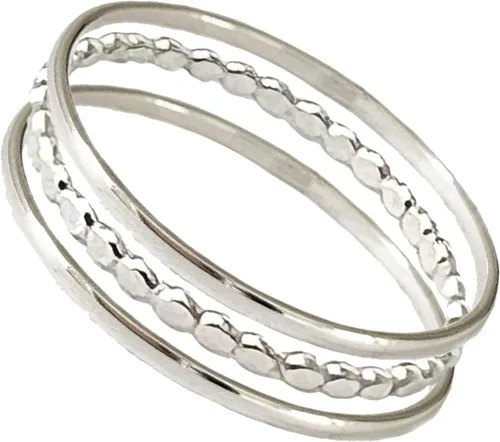 Vista 7 de Mini anillos apilables Bitsy Tres anillos apilables rellenos de oro de 14 quilates o de ley Úsalos como anillos para los dedos, nudillos o dedos