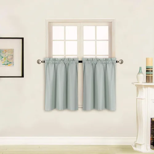 Vista 14 de Better Home Style - Cortina aislante para ventana, 2 paneles, 100% opaca, paneles cortos para cocina, baño o cualquier ventana pequeña
