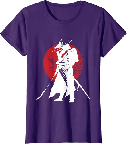 Vista 54 de Vintage Japanese Samurai Retro Bushido Warrior Japan Sword T-Shirt Asphalt Grey