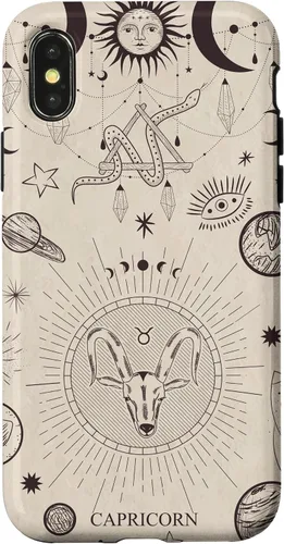Vista 5 de Estuche estético para iPhone 12/12 Pro astrológico celestial con signo del zodiaco Capricornio