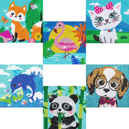 Vista 9 de Labeol Kits de arte de diamantes para niños, manualidades para niñas de 6 a 8 a 10 a 12 años, fáciles de hacer tú mismo, creativas calcomanías