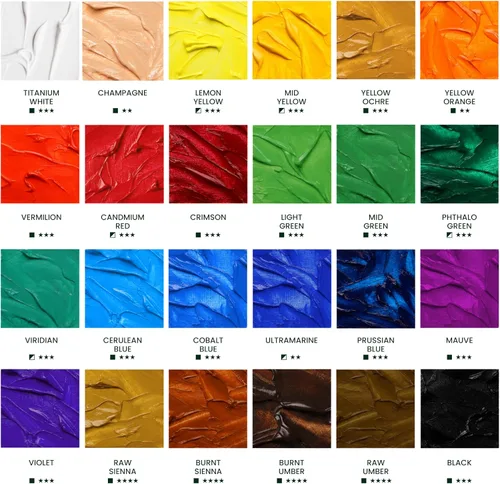 Vista 3 de MyArtscape - Juego de pinturas al óleo para artistas, 24 x 0.7 fl oz