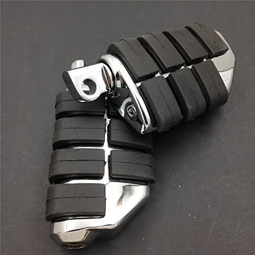 Vista 6 de XKH - Estriberas dobles ISO para motocicleta 8028 compatible con Suzuki Kawasaki cromado [B00Y7C690C]