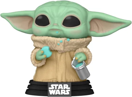 Vista 2 de Funko Pop! Mandalorian - The Child, Grogu con galleta con protector de burbujas EcoTEK