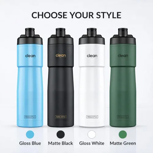 Vista 8 de The Clean Hydration Co - Botella de agua aislada para bicicleta de 23 onzas, boquilla fácil de limpiar, botella deportiva fácil de apretar, botella