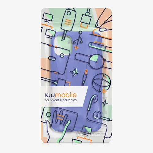 Vista 7 de kwmobile Funda para Apple iPhone 11 - Funda de TPU suave con revestimiento de silicona - Con correa de mano y función de soporte - a prueba