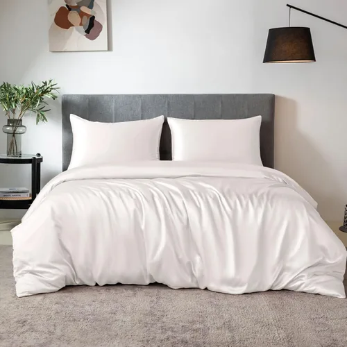 Vista 13 de TXHSILK - Sábanas 100% de seda, seda 7A+, 3 piezas, transpirables, suaves, 1 funda de edredón, 2 fundas de almohada con cremallera oculta