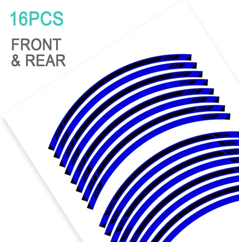 Vista 3 de KETABAO - Adhesivos adhesivos para llantas de 17.1 in, diseño de rayas S03, compatible con YZF R6, R1, MT 03, 125, 09, 07, 10, TRACER 700 FZ25 (azul)