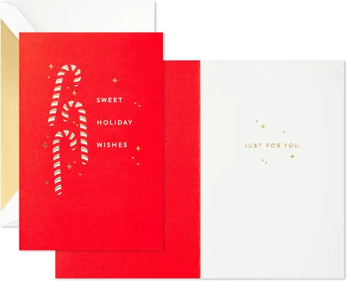 Vista 2 de Hallmark Paquete exclusivo de 4 tarjetas de Navidad (bastones de caramelo)