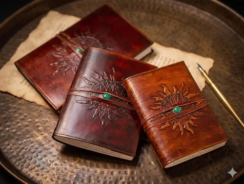 Vista 7 de Diario de Cuero Rellenable Papel Rayado SOL Árbol de la Vida Diario de Cuero Hecho a Mano Cuaderno Diario/Encuadernado Bloc Diario para Hombres