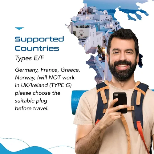 Vista 7 de Ceptics SA-EU Sudáfrica a Europa Schuko adaptador de enchufe conectado a tierra (250V - Max 13A)