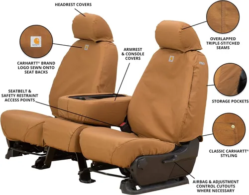 Vista 5 de Covercraft Carhartt SeatSaver - Fundas de asiento personalizadas Se adapta a Ford F-250/F-350 Crew Cab 2003-2007 1ª fila 40/40/40 asiento