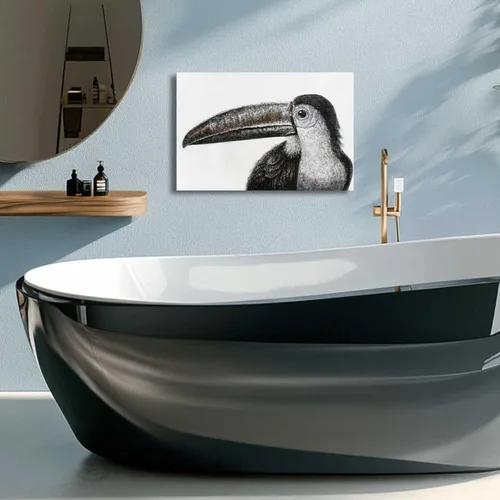 Vista 2 de Pintura de Pájaros Arte de Pared en Blanco y Negro Impresiones de Pared de Animales Lienzo Pequeño Enmarcado Obra de Arte para Oficina Dormitorio