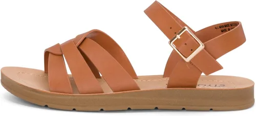 Vista 2 de STYLISH S KALI-K Sandalias cómodas de suela acolchada con tiras y puntera abierta para niñas pequeñas