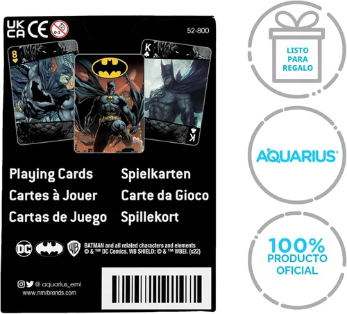 Vista 7 de Aquarius DC Comics - Juego de cartas de Batman tamaño estándar, baraja temática con 52 diseños de cómics únicos, regalo de mercancía coleccionable