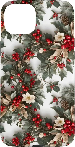 Vista 9 de Casa Decoración de vacaciones Decoración de corona Festivo Navidad caso para iPhone 16