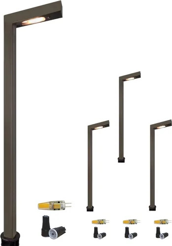 Vista 12 de COLOER - Iluminación de bajo voltaje para pasarela de latón para exteriores con acabado en bronce, paquete de 1 unidad con bombilla LED G4, 9-17V