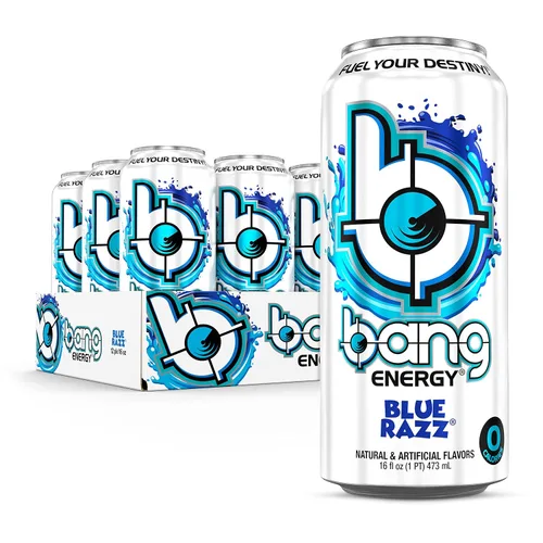 Vista 2 de Bang Energy - Bebida energética sin azúcar, 16 onzas, Blue Razz (paquete de 12) Paquete de 12