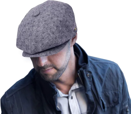Vista 41 de EPOCH Gorra de lana para hombre, sombrero de golf Applejack de cabbie de tweed de conducción en espiga Nsb1910