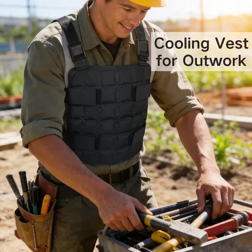 Vista 5 de Ice Cooling Vest Neck Cooler for Hot Weather, Reusable Ice Pack Vest with Adjustable Straps, Cold Ice Jacket for Men & Women
