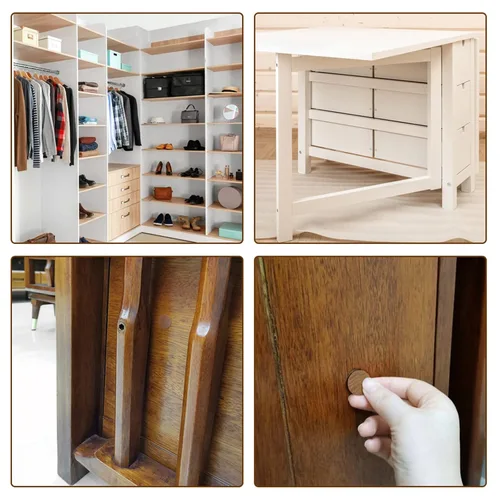 Vista 5 de uxcell Adhesivos de cubierta de agujero de tornillo, 0.827 in de diámetro, de PVC, autoadhesivas, tapas para muebles de madera, gabinete
