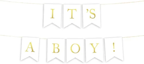 Vista 8 de Andaz Press Banderín colgante para baby shower con cuerda, tinta dorada metálica, It's a Girl!, 4 pies, 1 juego, incluye cuerda, no lámina dorada