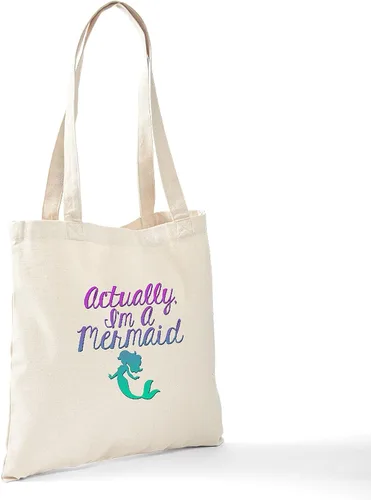 Vista 6 de CafePress Bolsa de lona natural vintage, reutilizable, de sirena, En realidad, soy una sirena., S