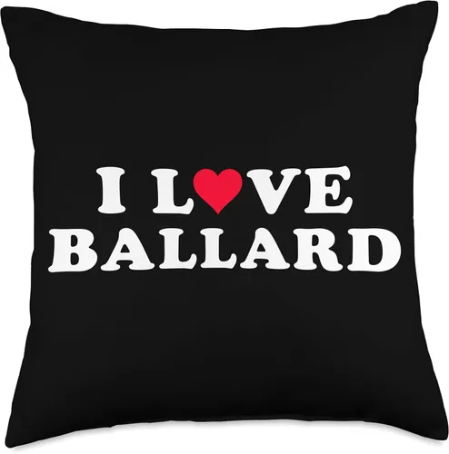 Vista 4 de I Love Ballard Shirt For Girlfriend Boyfriend I Love Matching Girlfriend & Boyfriend Ballard Name Throw Pillow, 16 x 16 pulgadas, multicolor