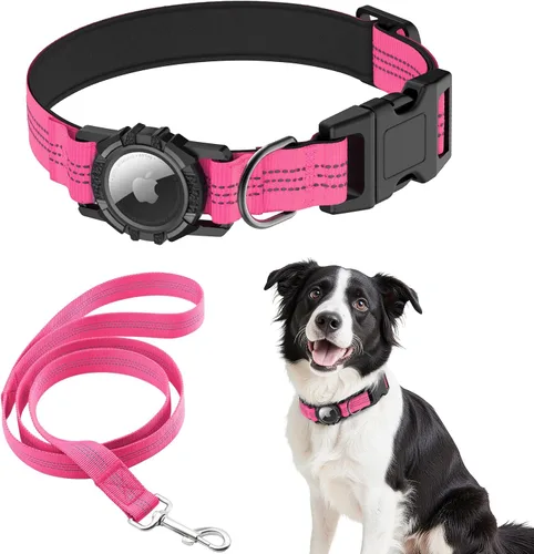 Vista 10 de Collar para Perros AirTag, Impermeable IP68 Collares para Perros con Air Tag Integrado Reflectantes, Ultra-Duradero, Cómodo Acolchado, Collares