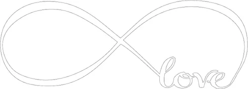 Vista 12 de Símbolo de infinito con la palabra Love