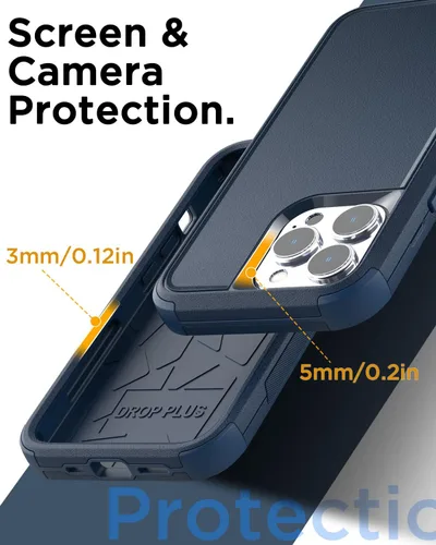 Vista 7 de AICase Funda resistente para iPhone 13 Pro Max/12 Pro Max, resistente de 3 capas de protección de grado militar, a prueba de golpes y caídas