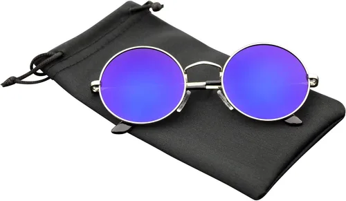 Vista 5 de Lentes de sol de inspiración retro para hombre y mujer, lentes de colores retro