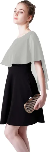 Vista 3 de Capelets de gasa para mujer, chales y envolturas suaves para vestido de noche, boda, capa Bole